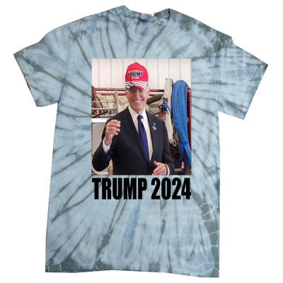 Biden Supporting Trump Funny Tie-Dye T-Shirt