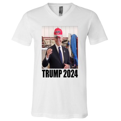 Biden Supporting Trump Funny V-Neck T-Shirt