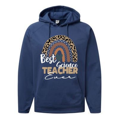 Best Science Teacher Ever Boho Rainbow Teacher Appreciation Great Gift Performance Fleece Hoodie