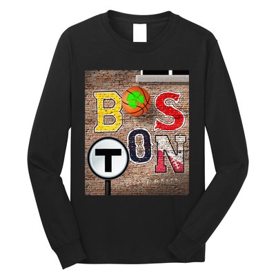 Boston Sports Teams Fan Football Baseball Hockey Basketball Long Sleeve Shirt