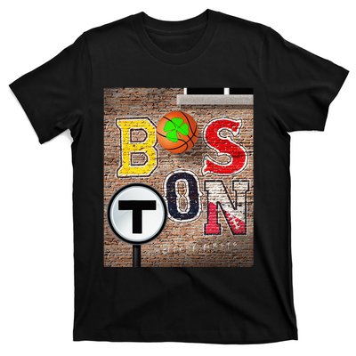 Boston Sports Teams Fan Football Baseball Hockey Basketball T-Shirt