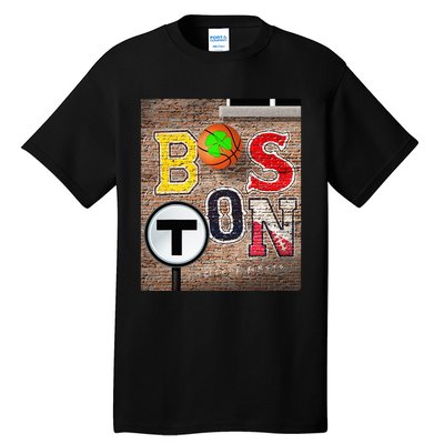 Boston Sports Teams Fan Football Baseball Hockey Basketball Tall T-Shirt