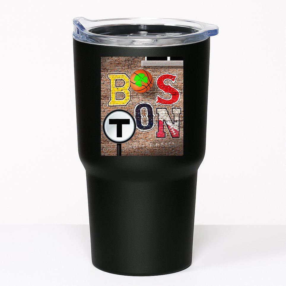 Boston Sports Teams Fan Football Baseball Hockey Basketball Tumbler