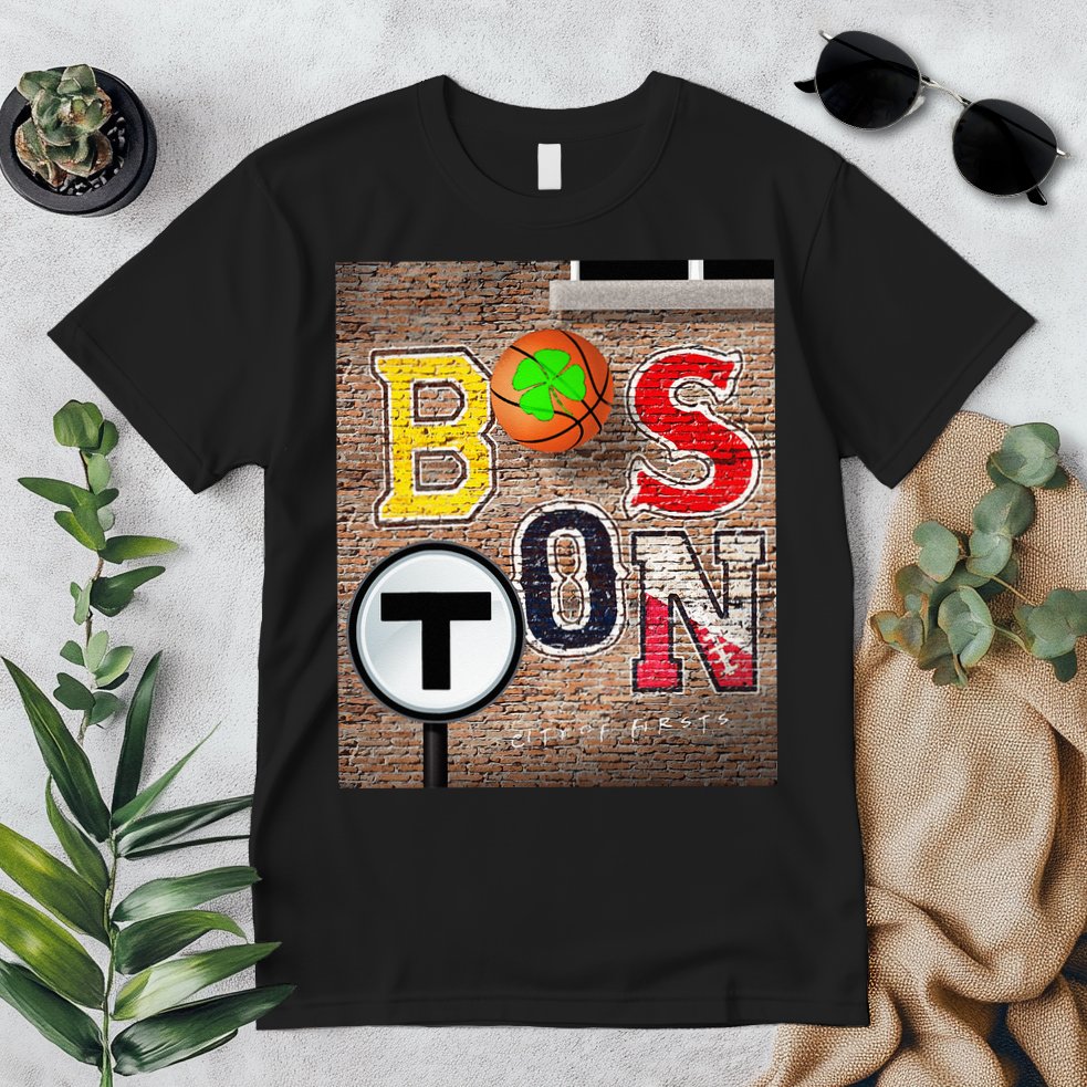 Boston Sports Teams Fan Football Baseball Hockey Basketball Premium T-Shirt