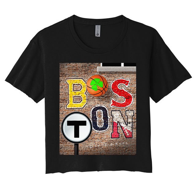 Boston Sports Teams Fan Football Baseball Hockey Basketball Crop Top