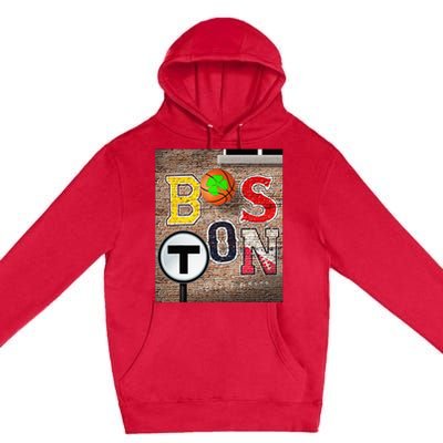 Boston Sports Teams Fan Football Baseball Hockey Basketball Premium Pullover Hoodie