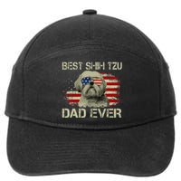 Best Shih Tzu Dad Ever Dog Lover American Flag 7-Panel Snapback Hat