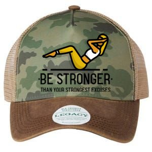 Be Stronger Than Your Strongest Excuses Gym Fitness Quote Funny Gift Legacy Tie Dye Trucker Hat