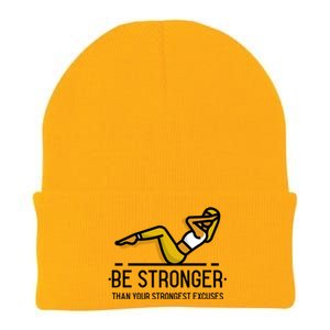 Be Stronger Than Your Strongest Excuses Gym Fitness Quote Funny Gift Knit Cap Winter Beanie