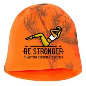 Be Stronger Than Your Strongest Excuses Gym Fitness Quote Funny Gift Kati - Camo Knit Beanie