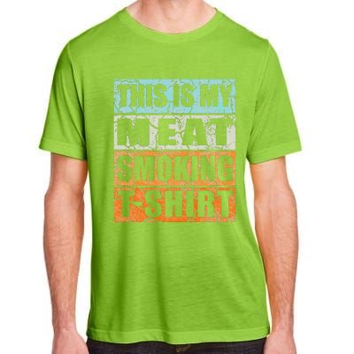 Bbq Smoker Themed Retro Vintage My Meat Smoking Adult ChromaSoft Performance T-Shirt