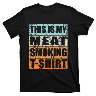 Bbq Smoker Themed Retro Vintage My Meat Smoking T-Shirt