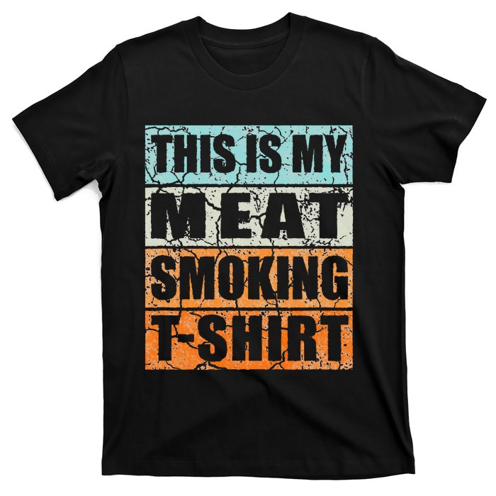 Bbq Smoker Themed Retro Vintage My Meat Smoking T-Shirt