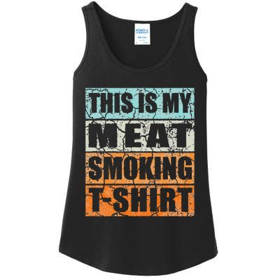 Bbq Smoker Themed Retro Vintage My Meat Smoking Ladies Essential Tank