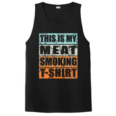 Bbq Smoker Themed Retro Vintage My Meat Smoking PosiCharge Competitor Tank