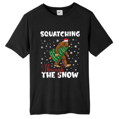 Bigfoot Squatching Through The Snow Sasquatch Christmas Xmas  Tall Fusion ChromaSoft Performance T-Shirt