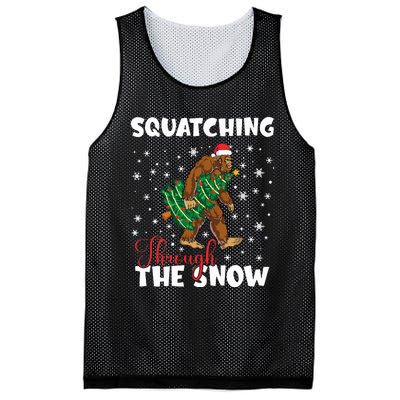 Bigfoot Squatching Through The Snow Sasquatch Christmas Xmas  Mesh Reversible Basketball Jersey Tank