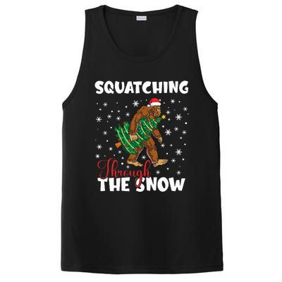 Bigfoot Squatching Through The Snow Sasquatch Christmas Xmas  PosiCharge Competitor Tank