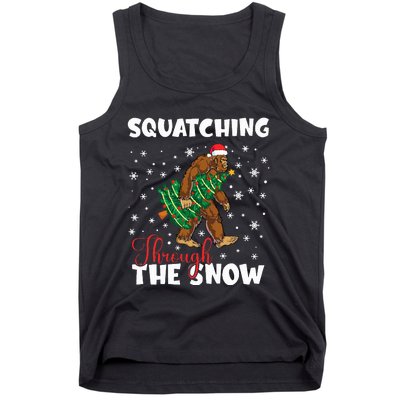 Bigfoot Squatching Through The Snow Sasquatch Christmas Xmas  Tank Top