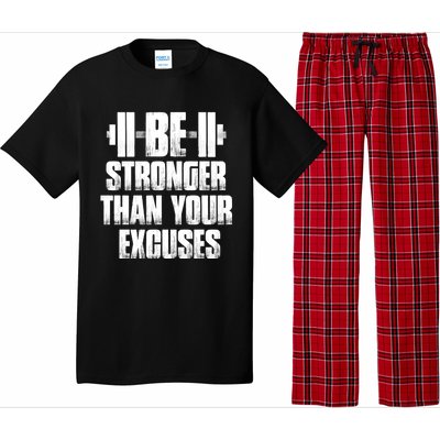 Be Stronger Than Your Excuses Gym Training Athlete Cool Gift Pajama Set