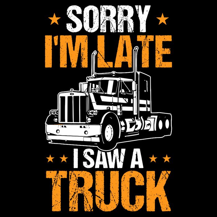 Boy Semi Truck Sorry IM Late I Saw A Truck Impact Tech Backpack