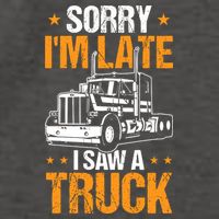 Boy Semi Truck Sorry IM Late I Saw A Truck Vector Backpack