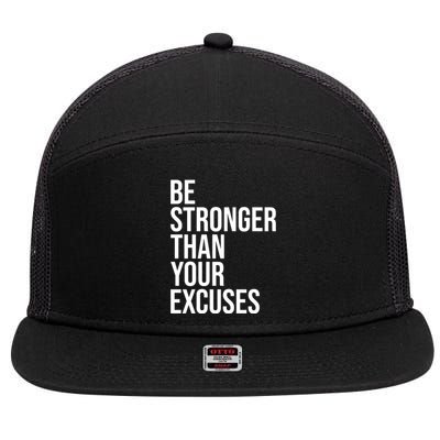 Be Stronger Than Your Excuses Aa Na 12 Step Sober Recovery Gift 7 Panel Mesh Trucker Snapback Hat