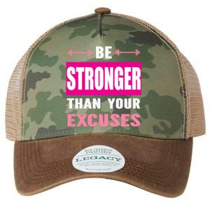 Be Stronger Than Your Excuses Motivational Gym Workout Quote Gift Legacy Tie Dye Trucker Hat