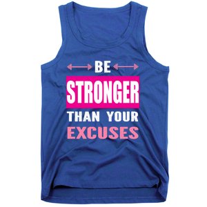 Be Stronger Than Your Excuses Motivational Gym Workout Quote Gift Tank Top