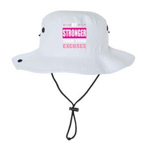 Be Stronger Than Your Excuses Motivational Gym Workout Quote Gift Legacy Cool Fit Booney Bucket Hat