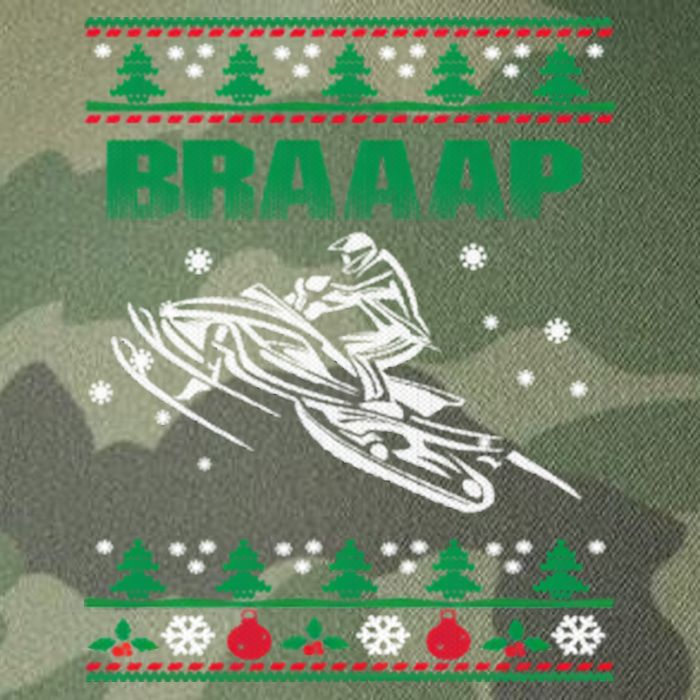 Braaap Snowmobiling Ugly Christmas Legacy Tie Dye Trucker Hat
