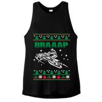 Braaap Snowmobiling Ugly Christmas Ladies PosiCharge Tri-Blend Wicking Tank