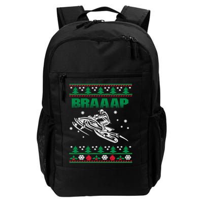 Braaap Snowmobiling Ugly Christmas Backpack