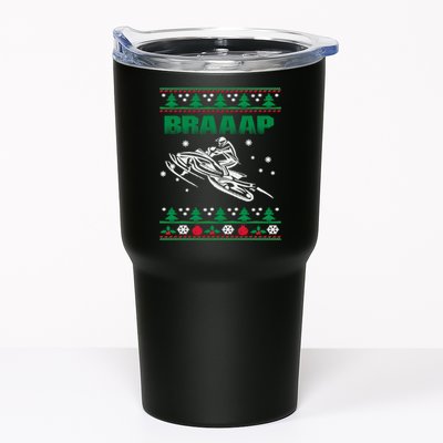 Braaap Snowmobiling Ugly Christmas Tumbler