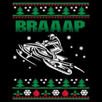 Braaap Snowmobiling Ugly Christmas Cropped Pullover Crew