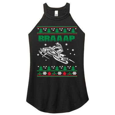 Braaap Snowmobiling Ugly Christmas Women's Perfect Tri Rocker Tank