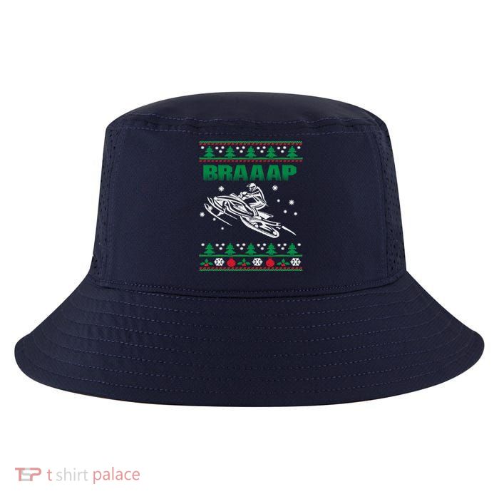 Braaap Snowmobiling Ugly Christmas Cool Comfort Performance Bucket Hat