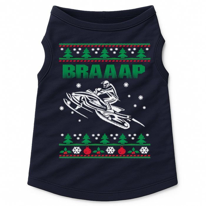 Braaap Snowmobiling Ugly Christmas Doggie Tank