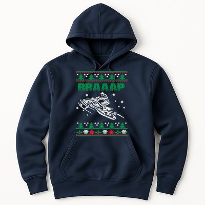 Braaap Snowmobiling Ugly Christmas Hoodie