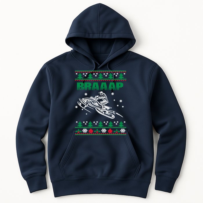 Braaap Snowmobiling Ugly Christmas Hoodie