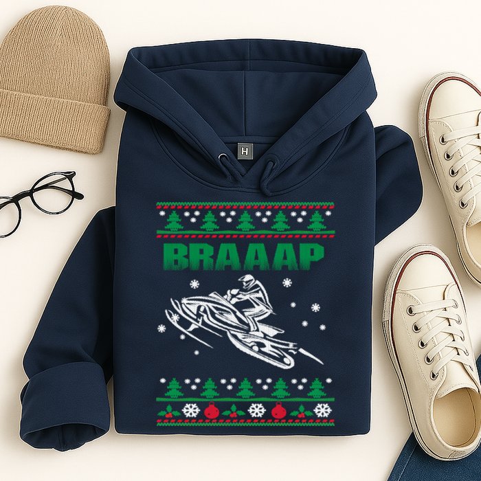 Braaap Snowmobiling Ugly Christmas Hoodie