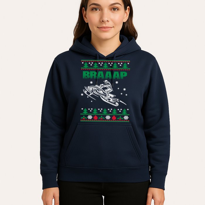 Braaap Snowmobiling Ugly Christmas Hoodie