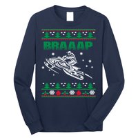 Braaap Snowmobiling Ugly Christmas Long Sleeve Shirt