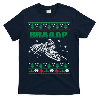 Braaap Snowmobiling Ugly Christmas T-Shirt
