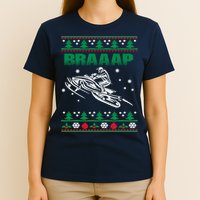 Braaap Snowmobiling Ugly Christmas T-Shirt