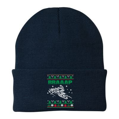 Braaap Snowmobiling Ugly Christmas Beanie