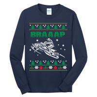 Braaap Snowmobiling Ugly Christmas Tall Long Sleeve T-Shirt