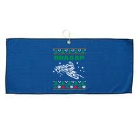Braaap Snowmobiling Ugly Christmas Large Microfiber Waffle Golf Towel