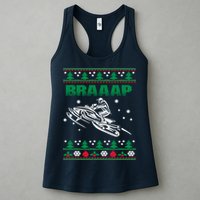 Braaap Snowmobiling Ugly Christmas Womens Tank Top