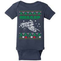 Braaap Snowmobiling Ugly Christmas Baby Bodysuit